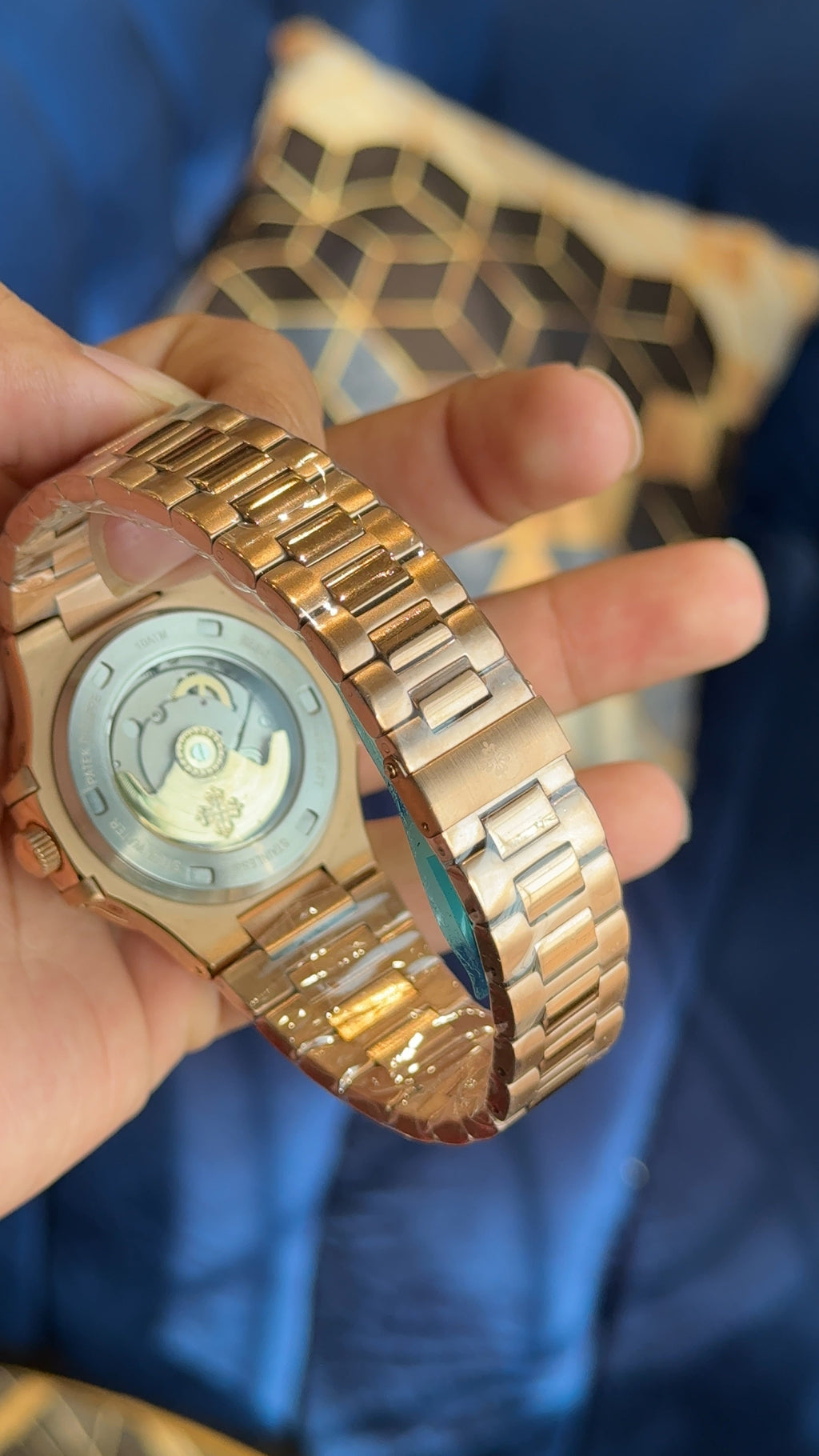 Pp auto rose chain choco dial moonphase