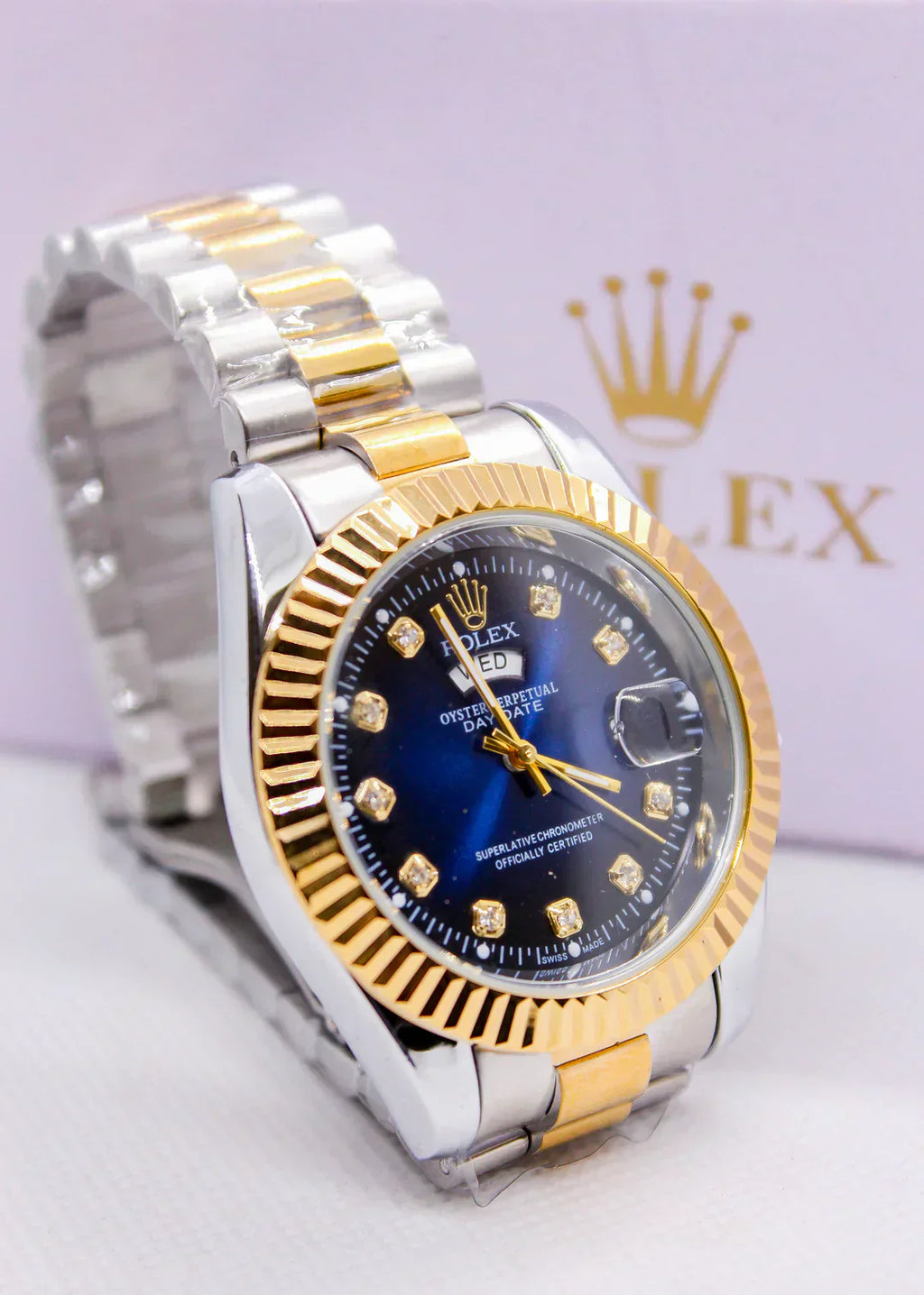 Premium RLX Day-Date Blue Dial Watch