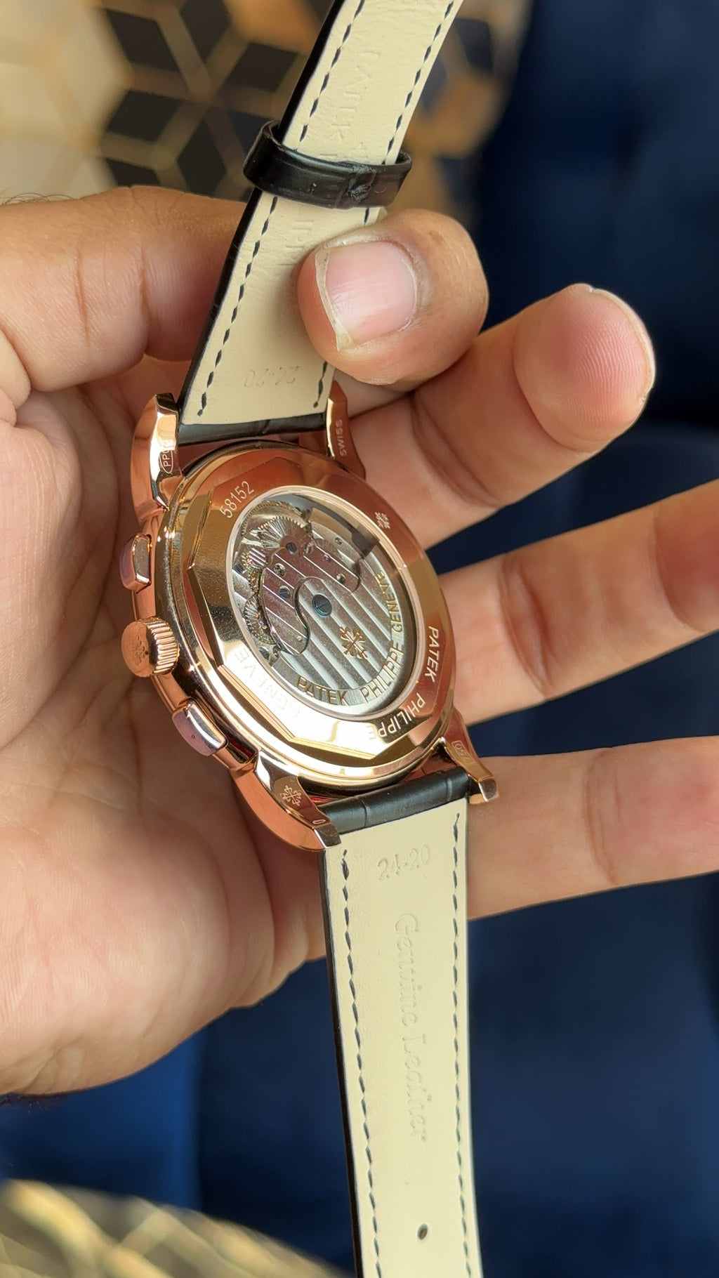 Patek century rose black diamond digit
