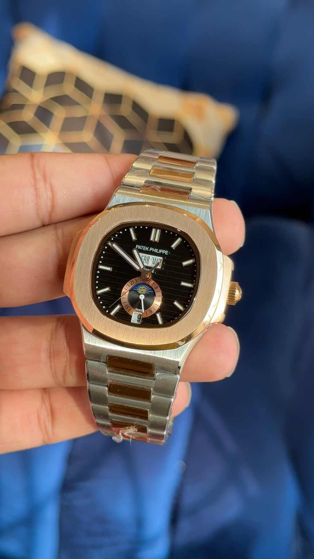 Pp auto two tone chain black dial dd