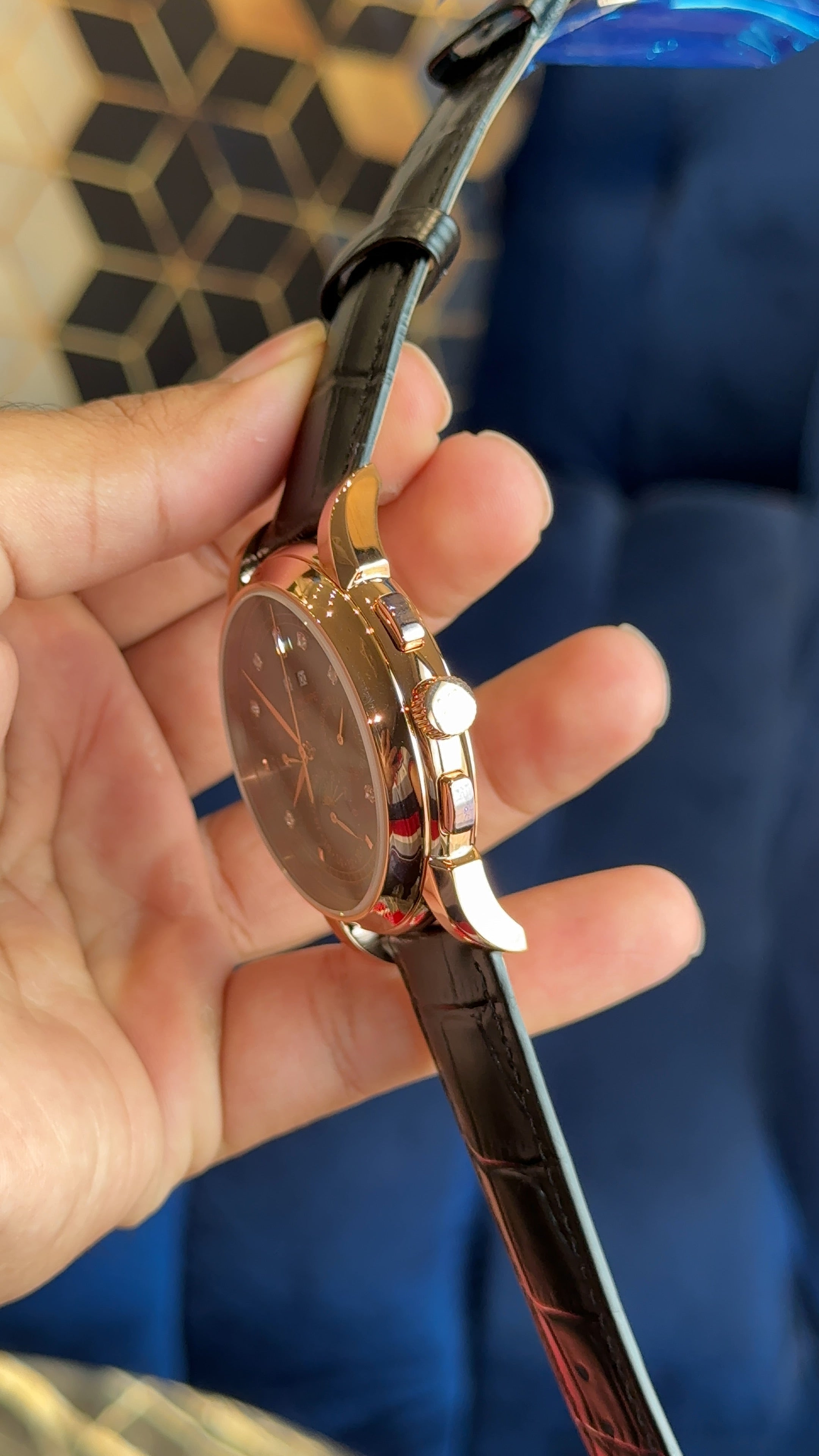 Patek century rose black diamond digit