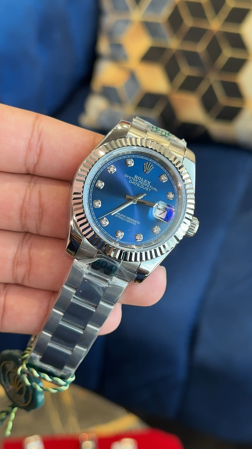 Datejust  silver oyester blue diamond