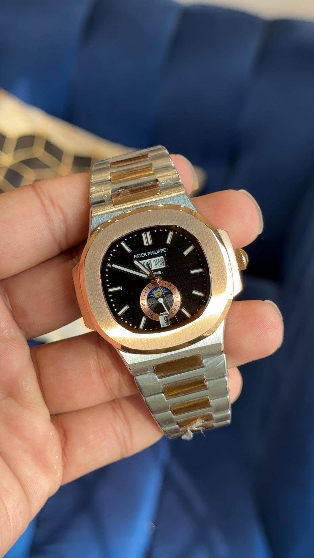 Pp auto two tone chain black dial dd