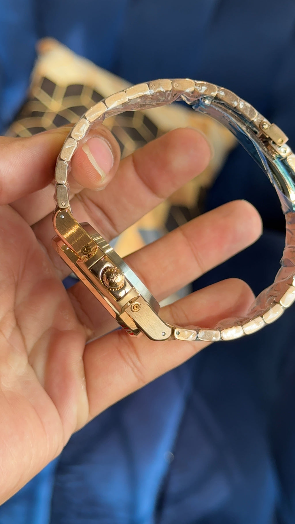 Pp auto rose chain choco dial moonphase