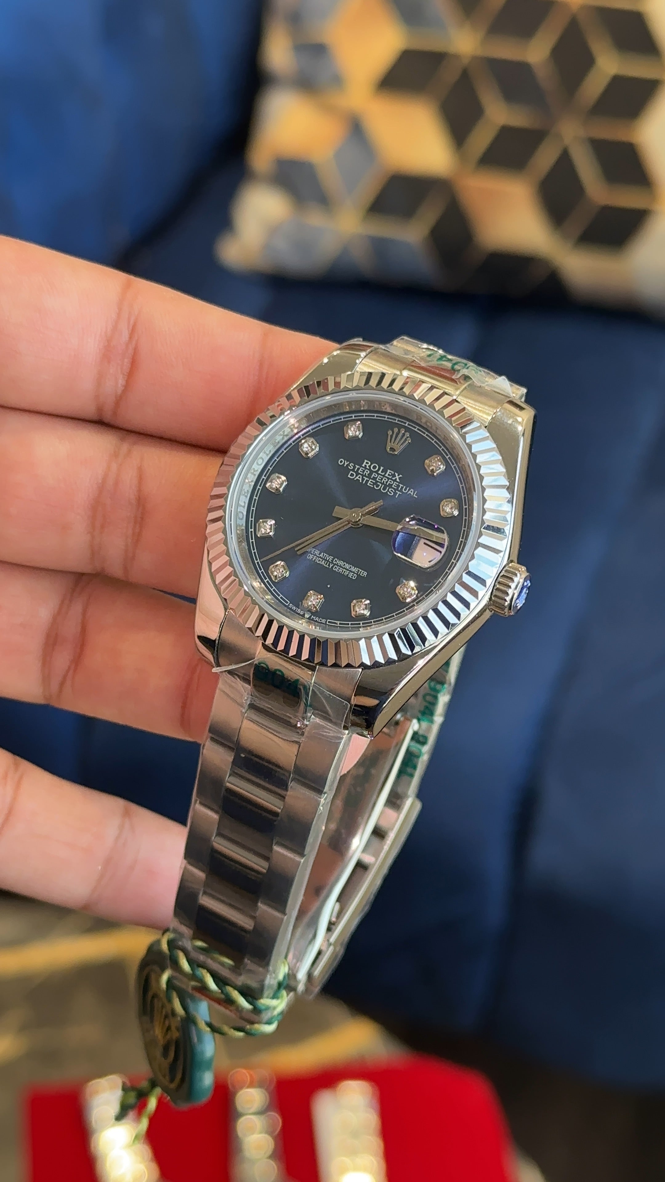 Datejust  silver oyester blue diamond
