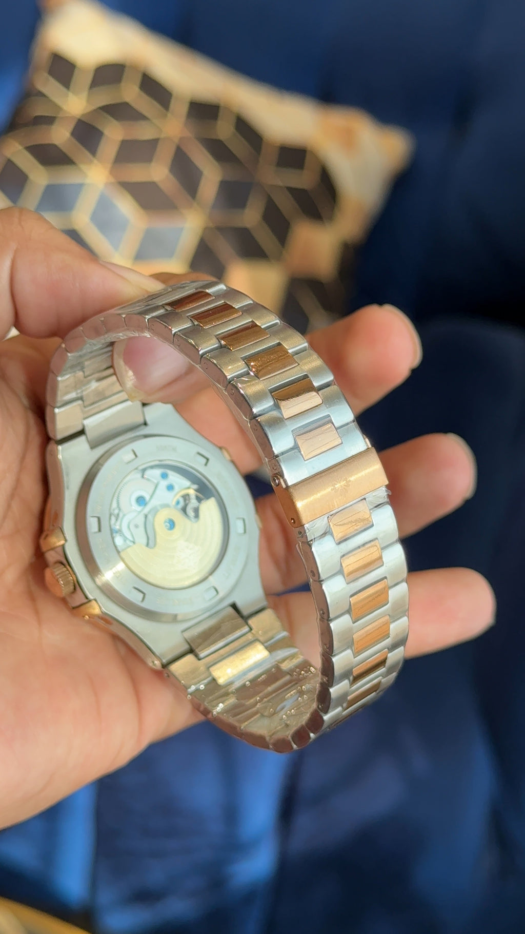 Pp auto two tone chain white dial dd