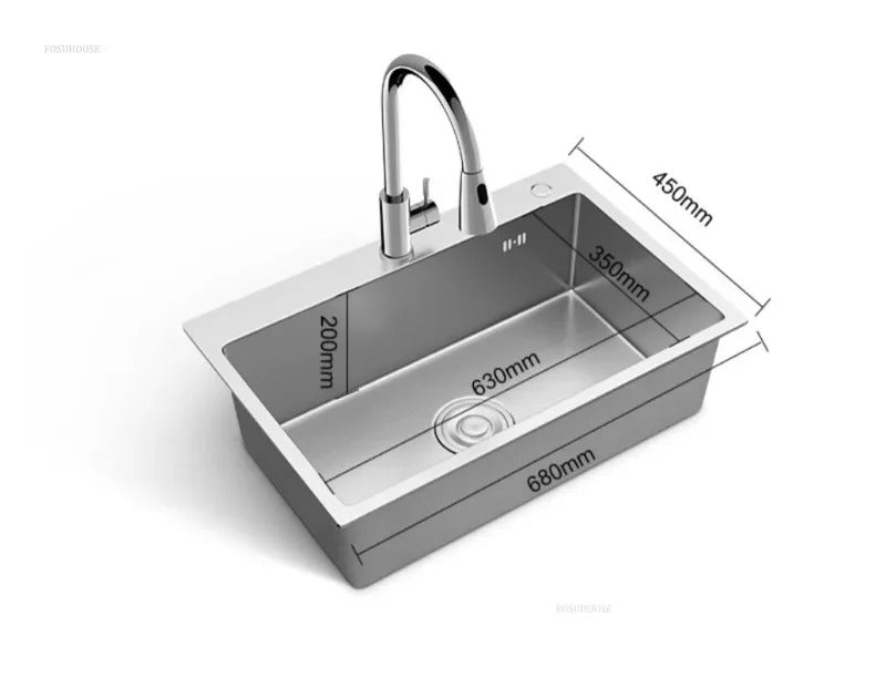 Metal Sink for Vegetable Washing Thickened Double Hole Kitchen Sinks