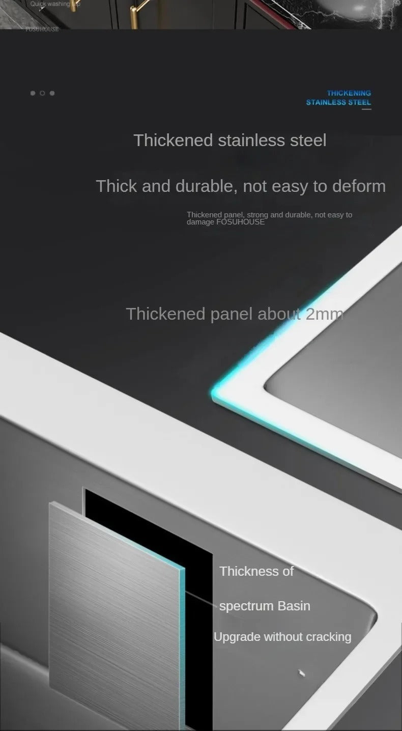 Metal Sink for Vegetable Washing Thickened Double Hole Kitchen Sinks