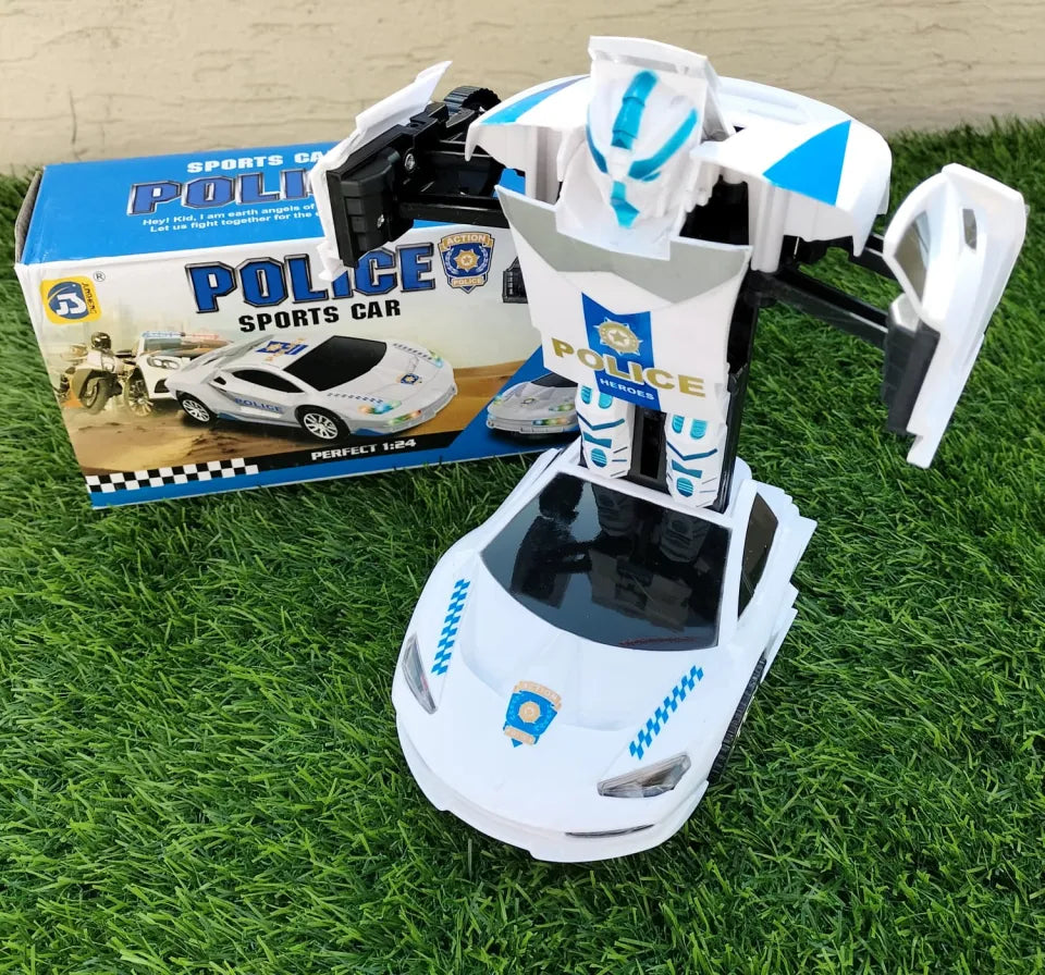 Robot Police Transformation Car