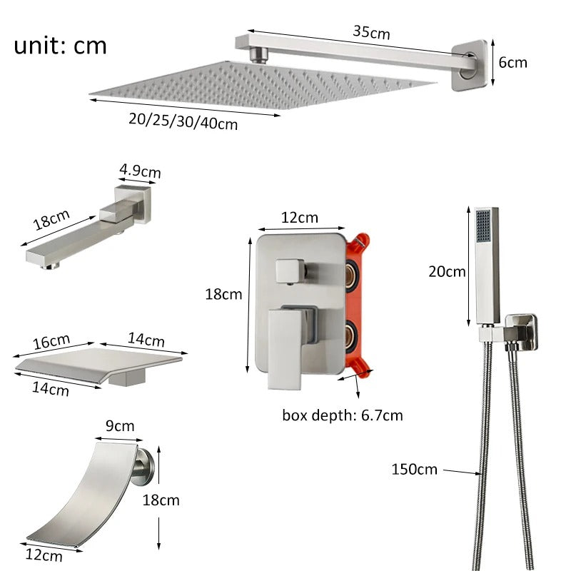 Bathroom Concealed Shower Sets Hot & Cold