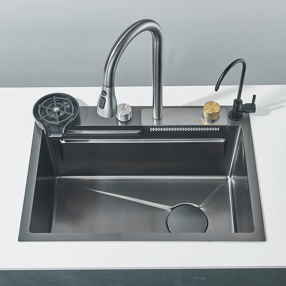 Stainless Steel Multifunctional Waterfall Kitchen Sink
