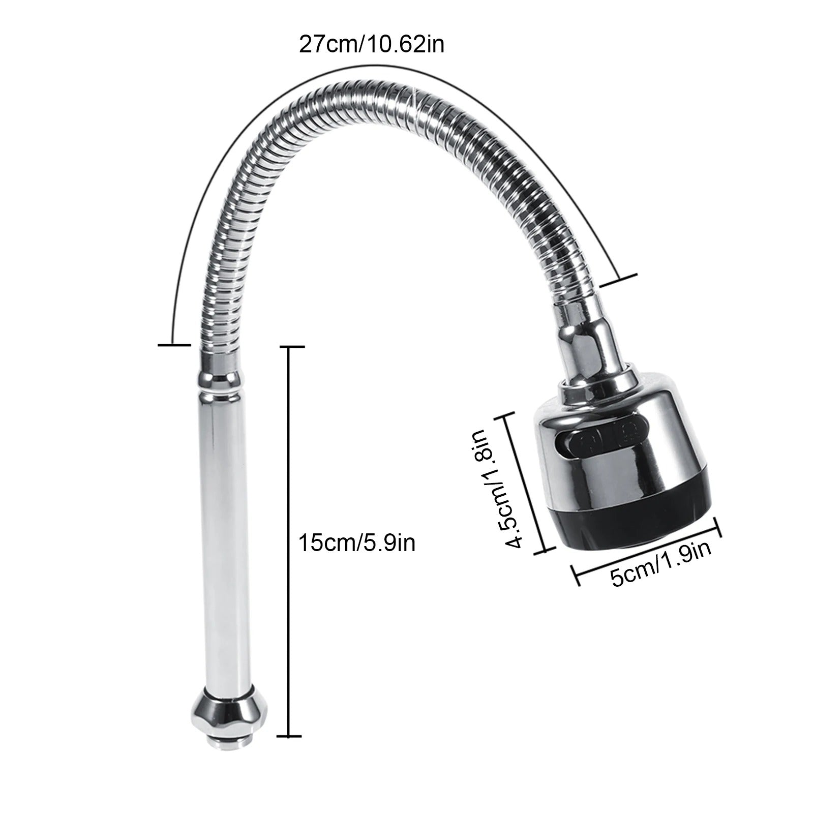 Stainless Steel Swivel Spout Kitchen Sink Faucet Pipe