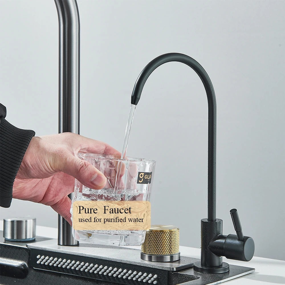 Stainless Steel Multifunctional Waterfall Kitchen Sink