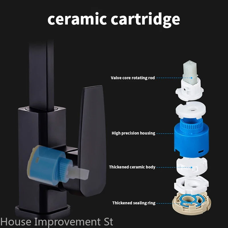 Kitchen Faucet Hot And Cold Water Mixer 360 Degree Rotating Vessel Sink Tap