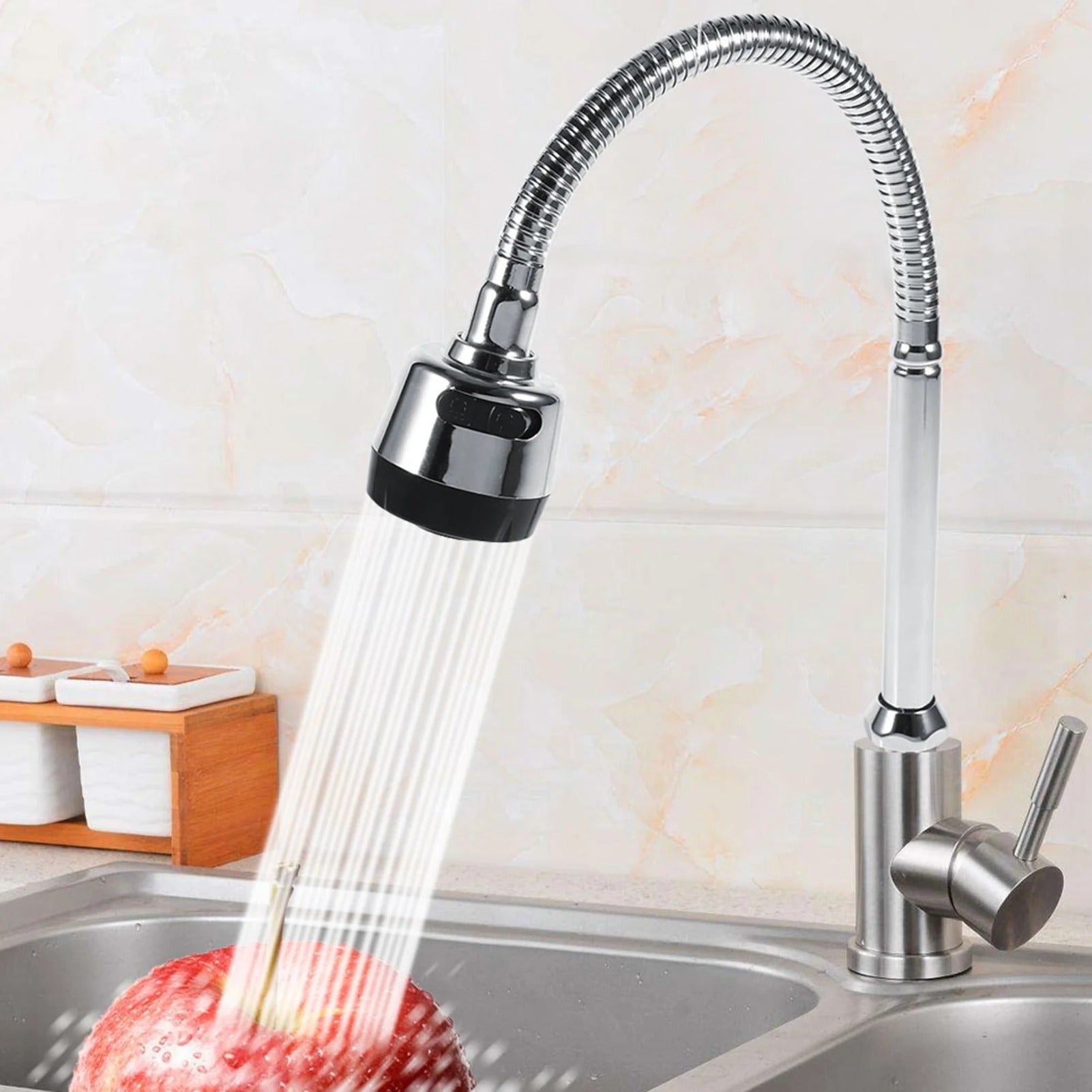 Stainless Steel Swivel Spout Kitchen Sink Faucet Pipe