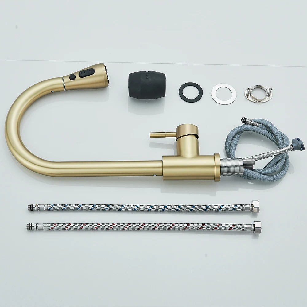 Pull Out Kitchen Faucet 2-way Sprayer Water Tap Single Handle Mixer