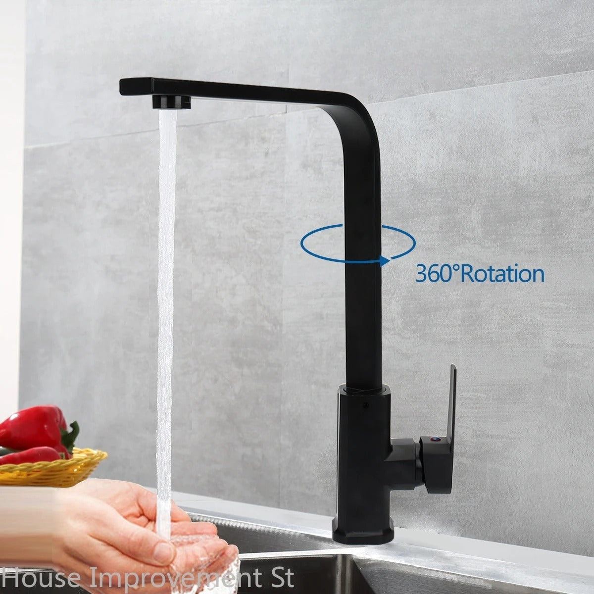 Kitchen Faucet Hot And Cold Water Mixer 360 Degree Rotating Vessel Sink Tap