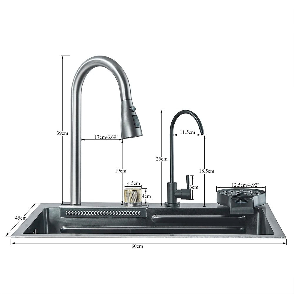Stainless Steel Multifunctional Waterfall Kitchen Sink