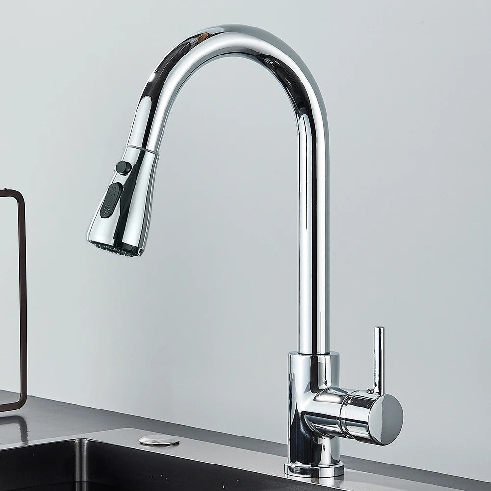 Pull Out Kitchen Faucet 2-way Sprayer Water Tap Single Handle Mixer