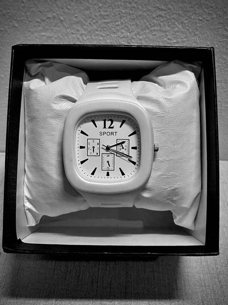 BLACK AND WHITE WATCH WITH PREMIUM BOX GIFT PACKING